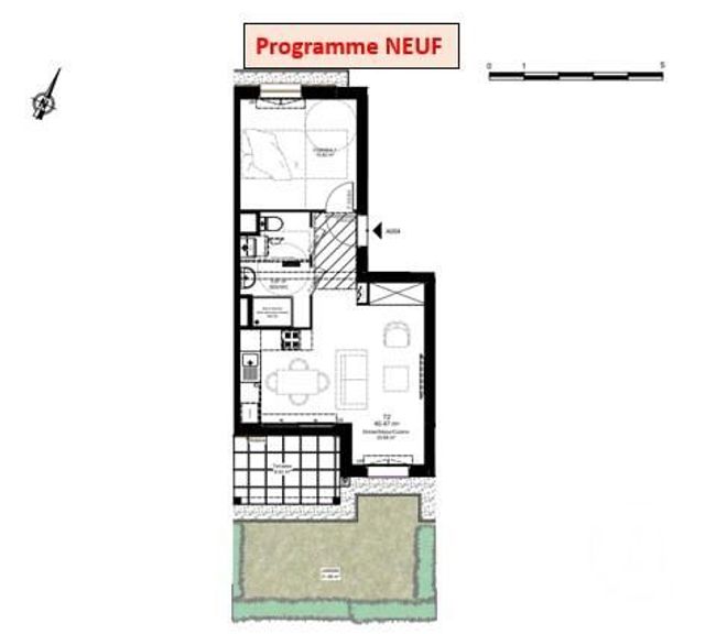 Appartement F2 à vendre - 2 pièces - 40.47 m2 - LE FENOUILLER - 85 - PAYS-DE-LOIRE - Century 21 Bleu Marine